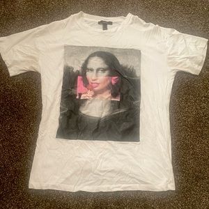 forever 21 small white T-shirt with Mona Lisa picture